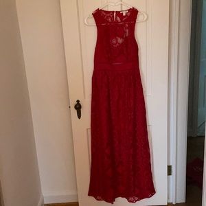 Red lace dress. Size Small. Open back with lace detailing.